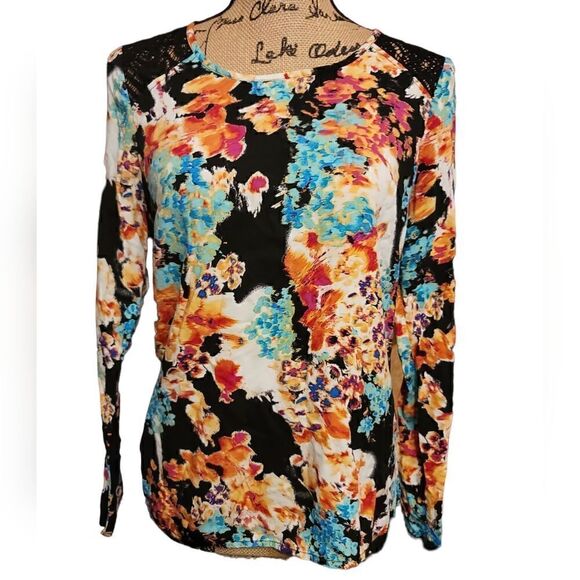 Copper Key Multicolor Laced Blouse Size Small - Picture 1 of 7